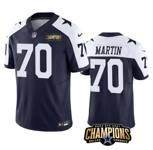 Men & Women & Youth Dallas Cowboys #70 Zack Martin Navy White 2023 F.U.S.E. NFC East Champions Patch Stitched Jersey